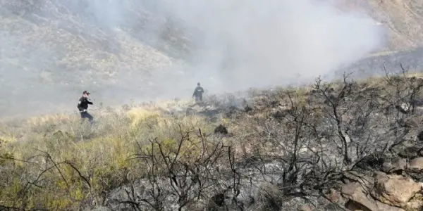 Incendio forestal se vuelve incontrolable en el Cerro Santa Trinidad en Huamanga