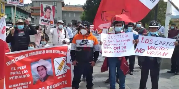 Militantes de Perú Libre en Cajamarca señalan estar alertas en conteo de votos