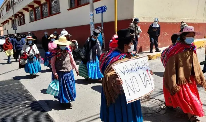 Pobladores de la Zona Sur de Puno protestan exigiendo paralización del proyecto Vilavilani II