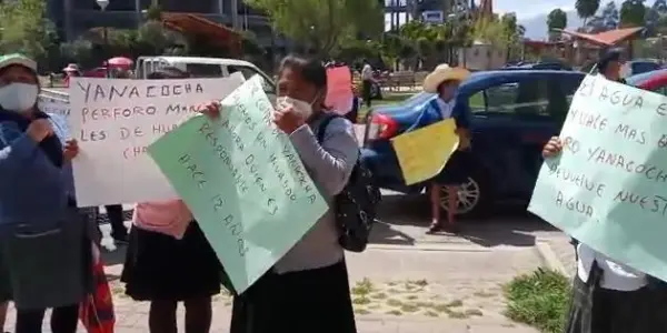 Pobladores de Huambocancha exigen agua potable a empresa Yanacocha y Municipalidad de Cajamarca