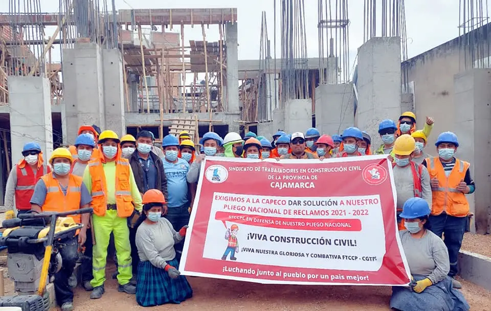 Sindicato de Construcción Civil de Cajamarca reclama que CAPECO asuma incremento salarial