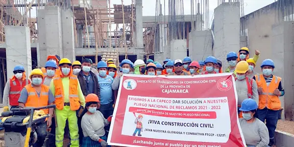 Sindicato de Construcción Civil de Cajamarca reclama que CAPECO asuma incremento salarial
