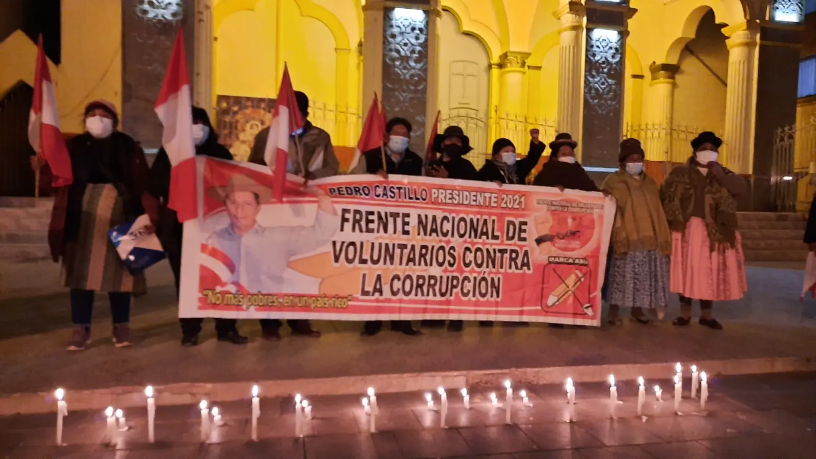 Militantes de Perú Libre de Puno exigen que el JNE proclame a Pedro Castillo como Presidente de la República