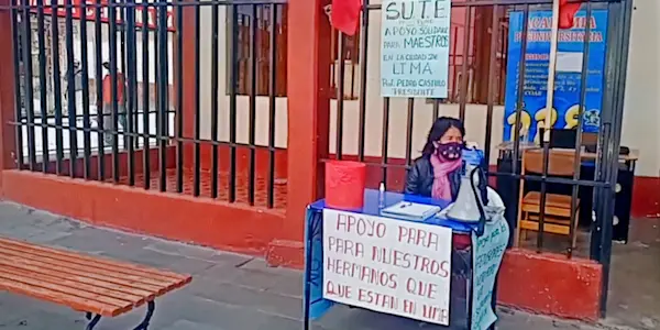 Recaudan fondos para los maestros de Puno que se han movilizado a Lima para apoyar a Pedro Castillo