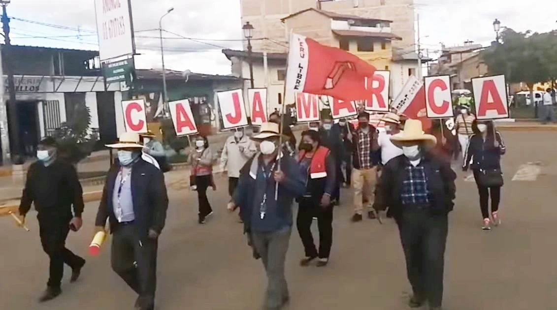 Continúan movilizaciones en Cajamarca en respaldo a Pedro Castillo