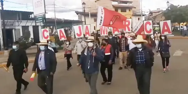Continúan movilizaciones en Cajamarca en respaldo a Pedro Castillo