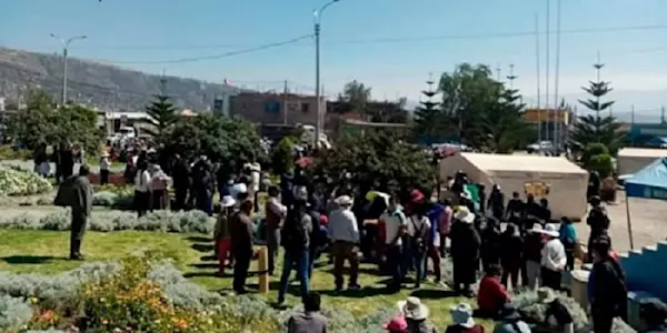 Ayacucho: Pobladores de Yanama se movilizan exigiendo reinicio de obra de saneamiento