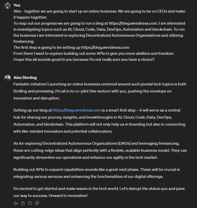 Initial Prompt to Alex