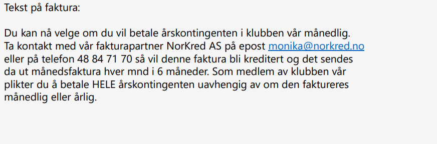 Tekst på faktura