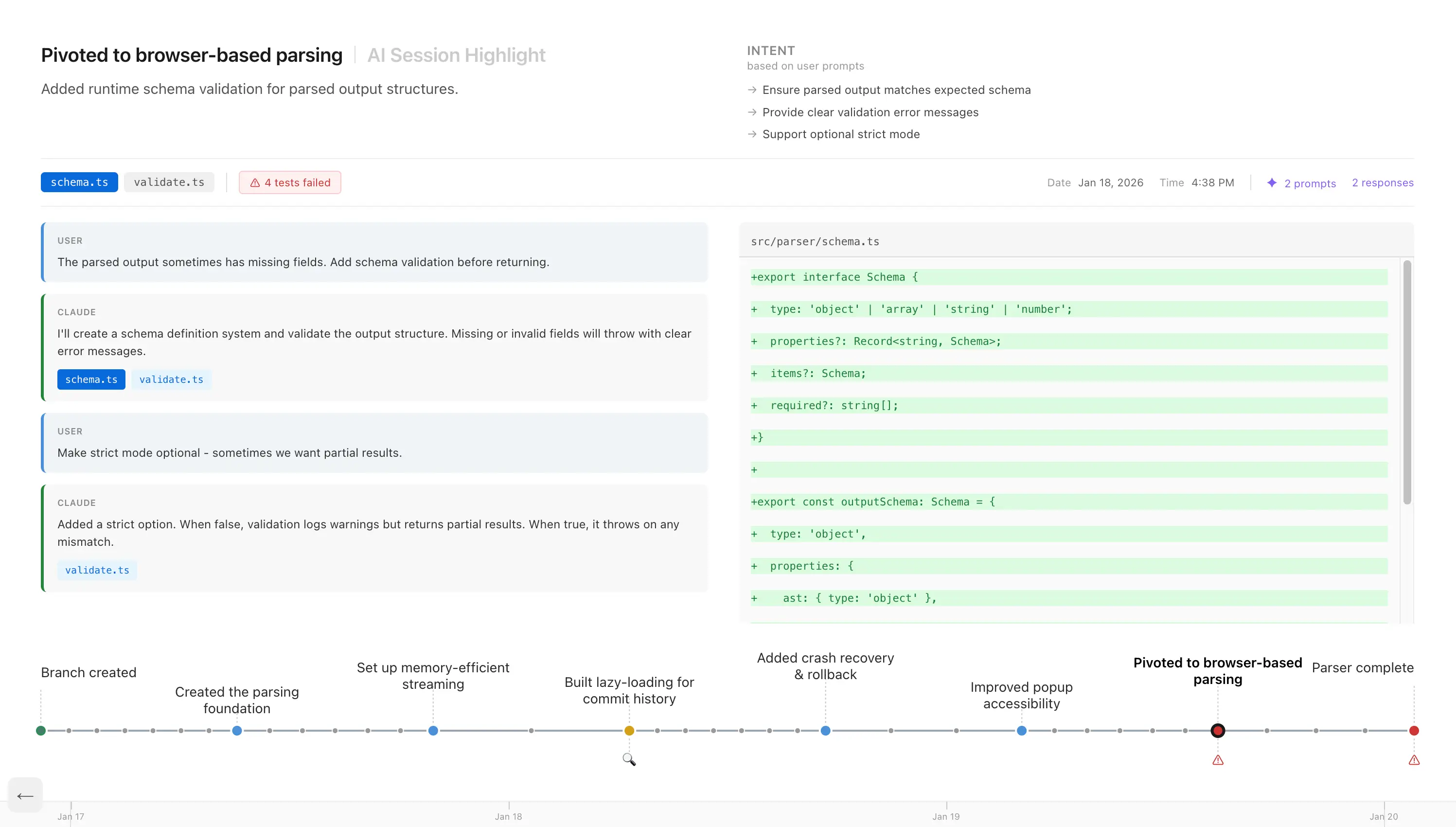 Narrative Version Control highlight