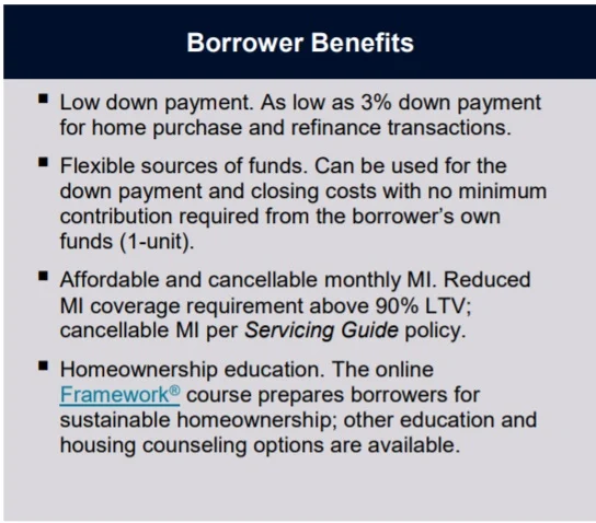 HomeReady Borrower Benefits