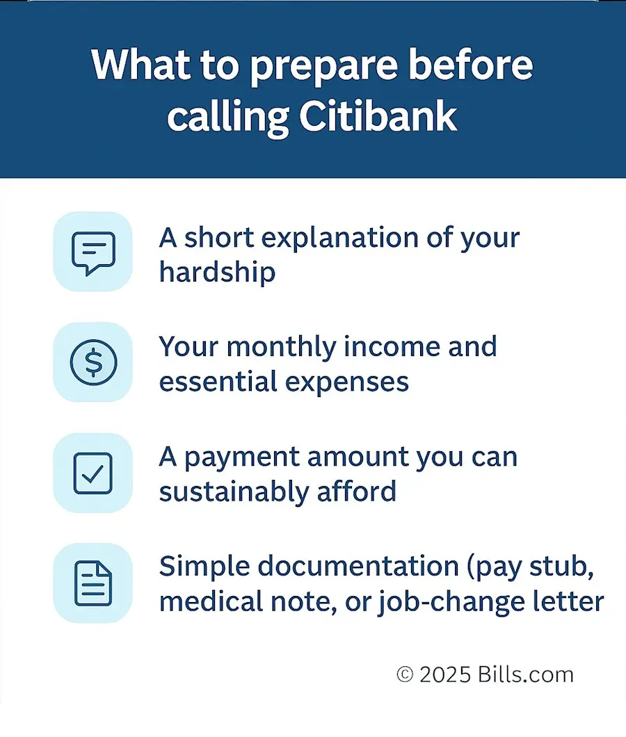 What to prepare before calling Citibank