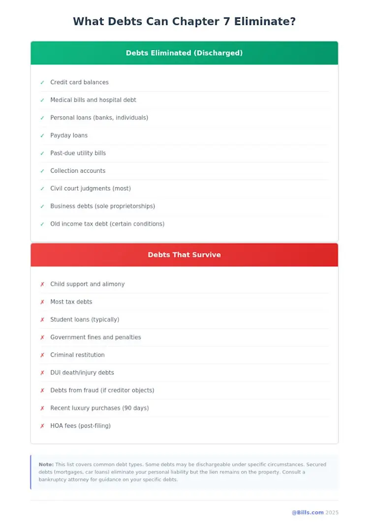 Types of discharged debt in bankruptcy