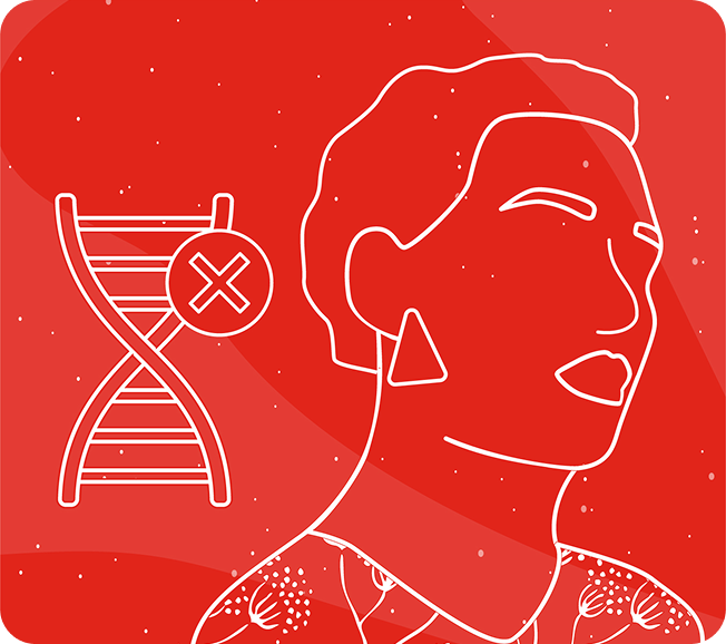 Illustration of a women with DNA.