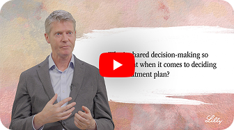 Video thumbnail of Dr. Richard Perry discussing the importance of shared decision-making in the treatment of Alzheimer’s disease