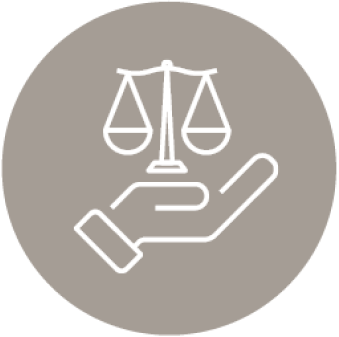 hand holding balance scales