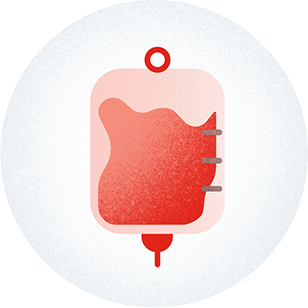 Icon of an IV bag used for intravenous infusion