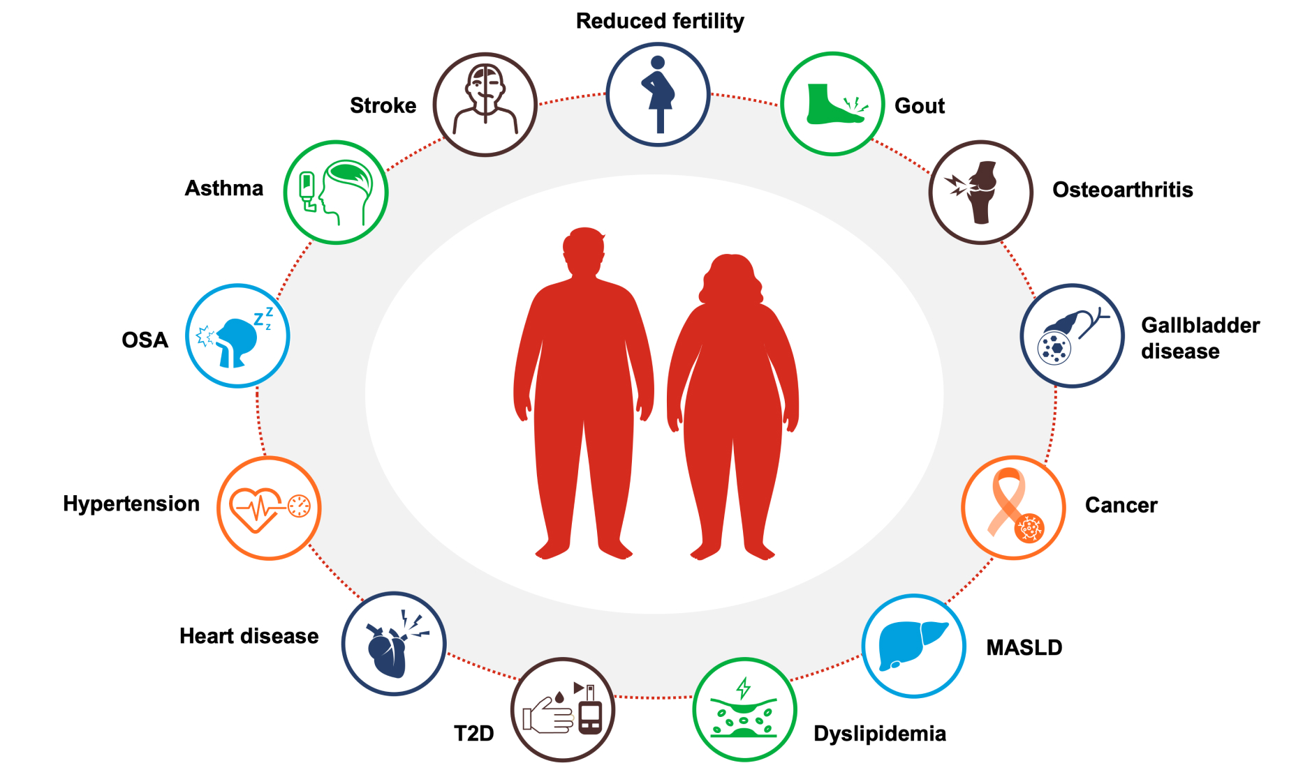 Following are some of the important complications of obesity
