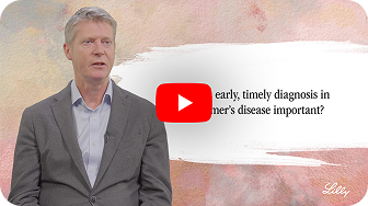 Video thumbnail of Dr. Richard Perry discussing the importance of early, timely diagnosis in Alzheimer’s disease