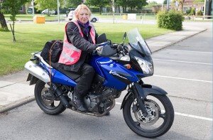Image of Val Newman on her motorbike