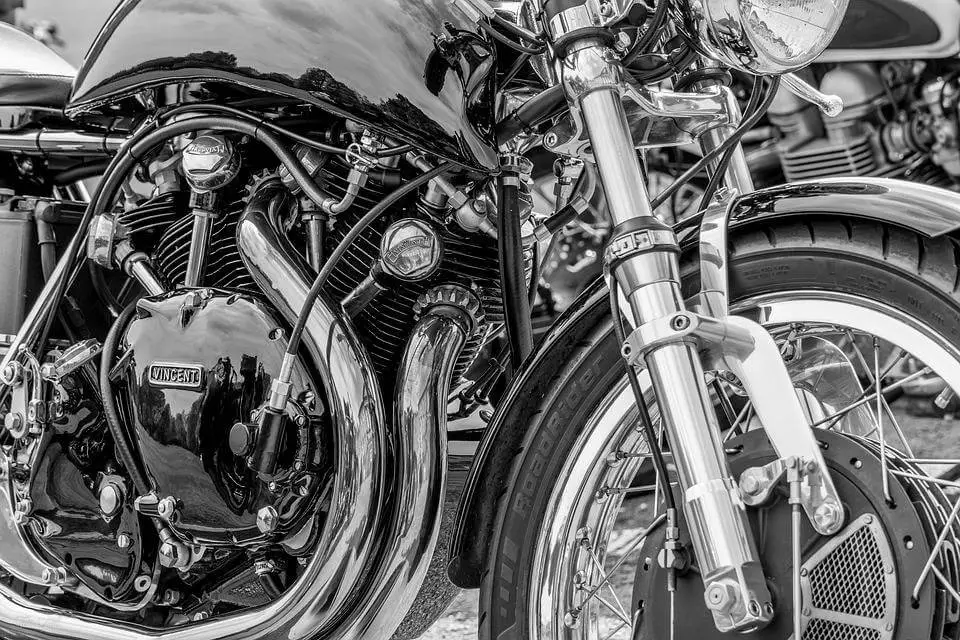 Black and White Classic Motorbike