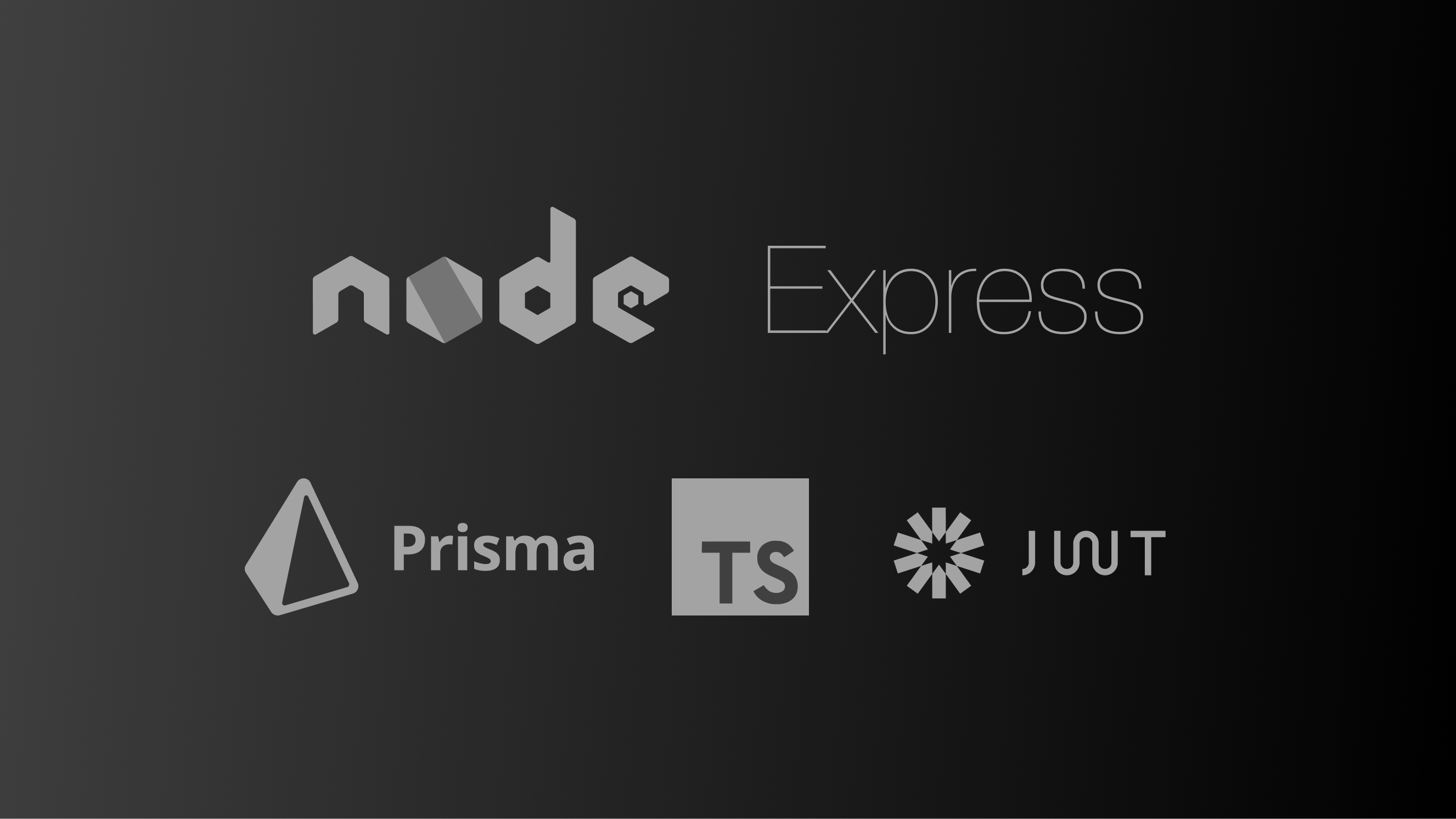 logos of NodeJS, ExpressJS, Prisma, Typescript, and JWT