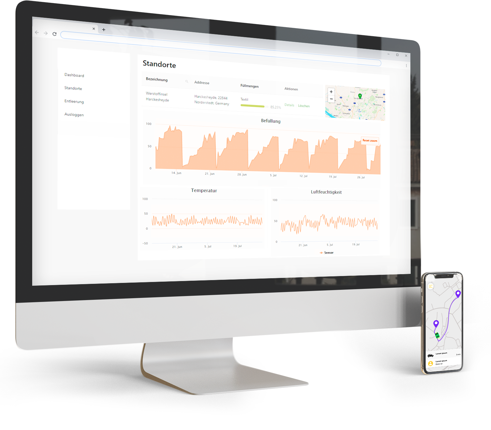 adhoc networks Smart Waste vartios Software Dashboard 