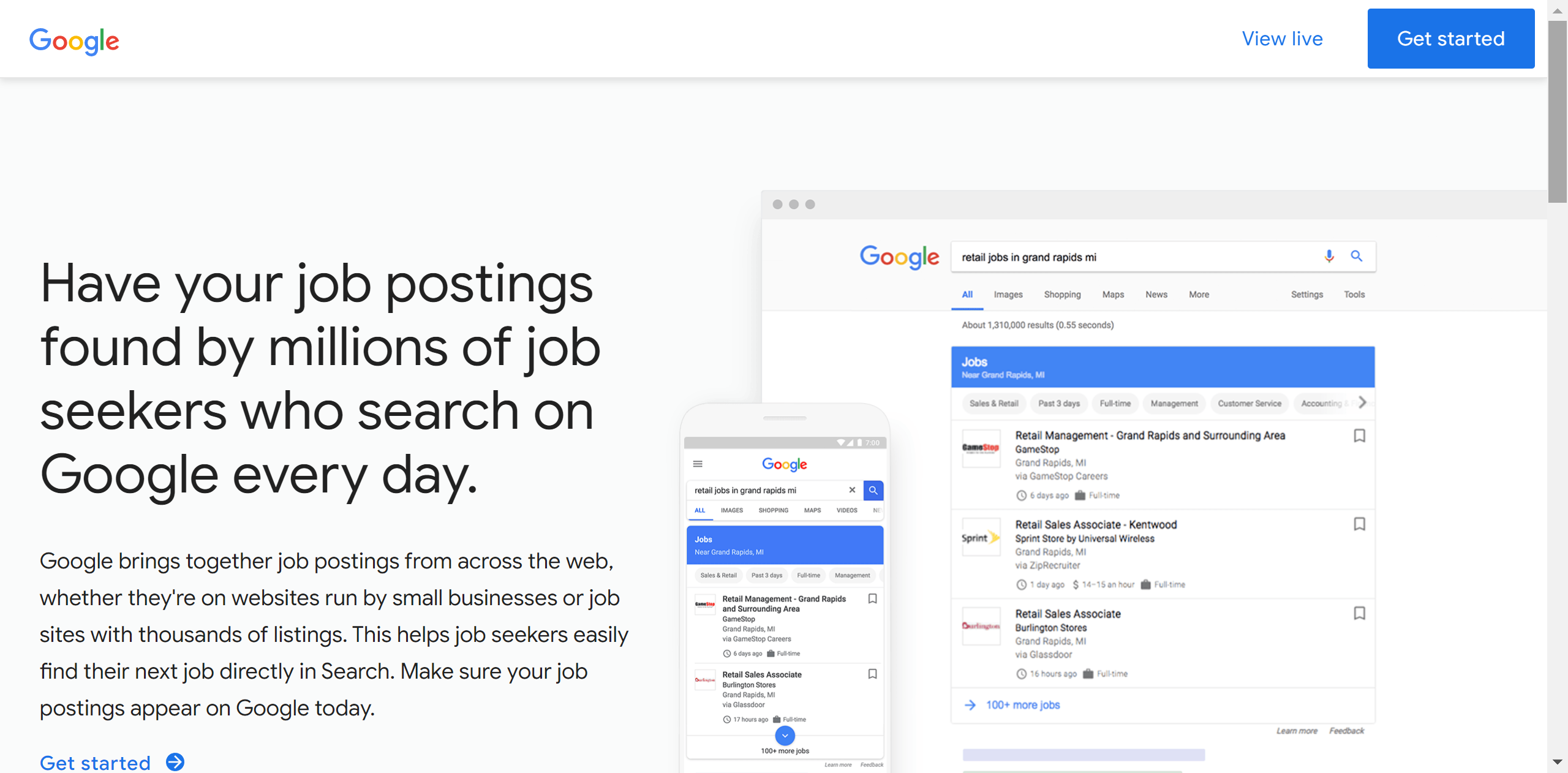 Google for Jobs screenshot