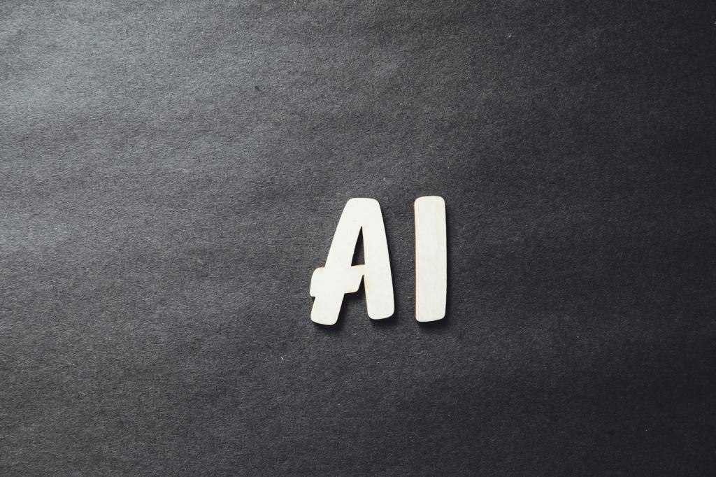 The word AI in black background