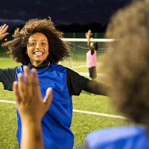 Vrouw voetballer