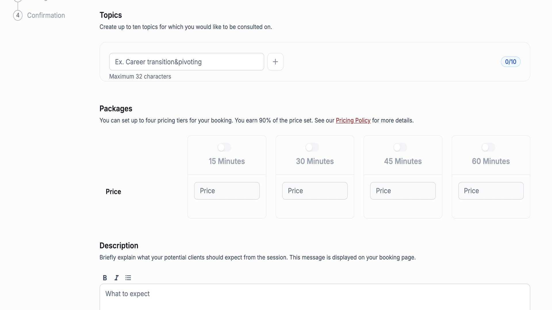How to Set your Rates and Availability (Book Now Page)