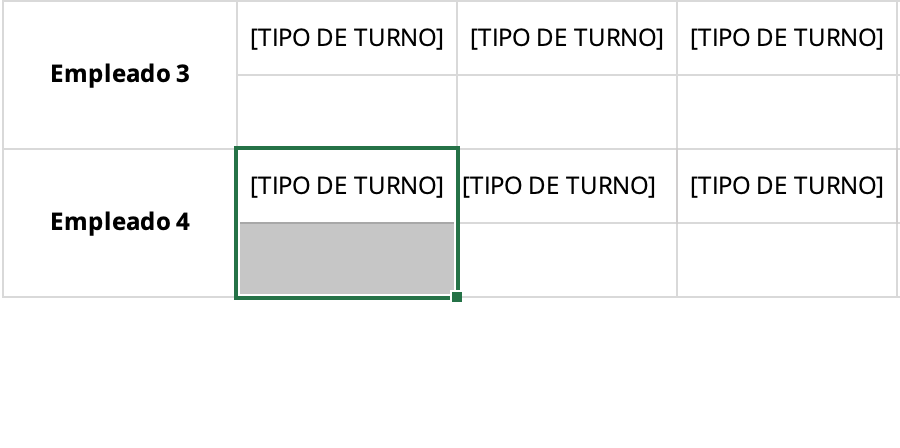 Añadir nuevos empleados a la planilla lunes a domingo turnos rotativos 4 personas de Personio