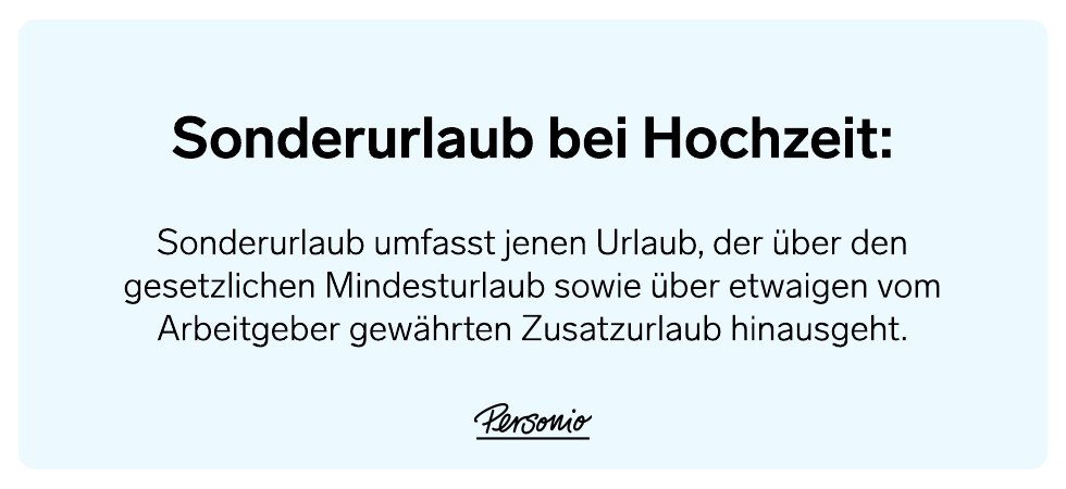 Sonderurlaub bei Hochzeit