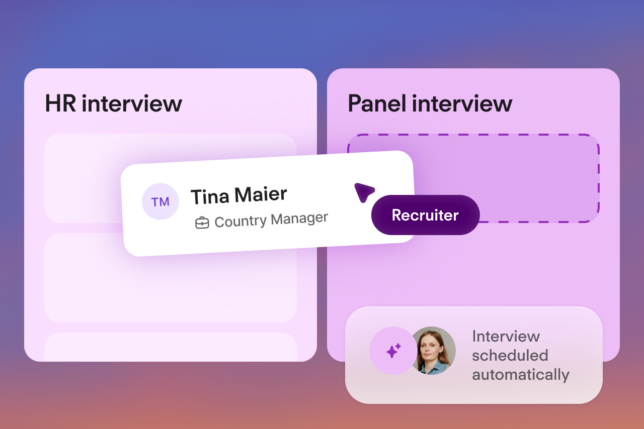 Depicting a candidate moving from interview to next steps