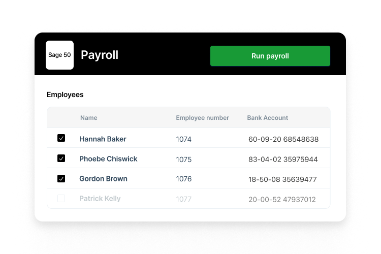 Sage 50 Integration - Run Payroll