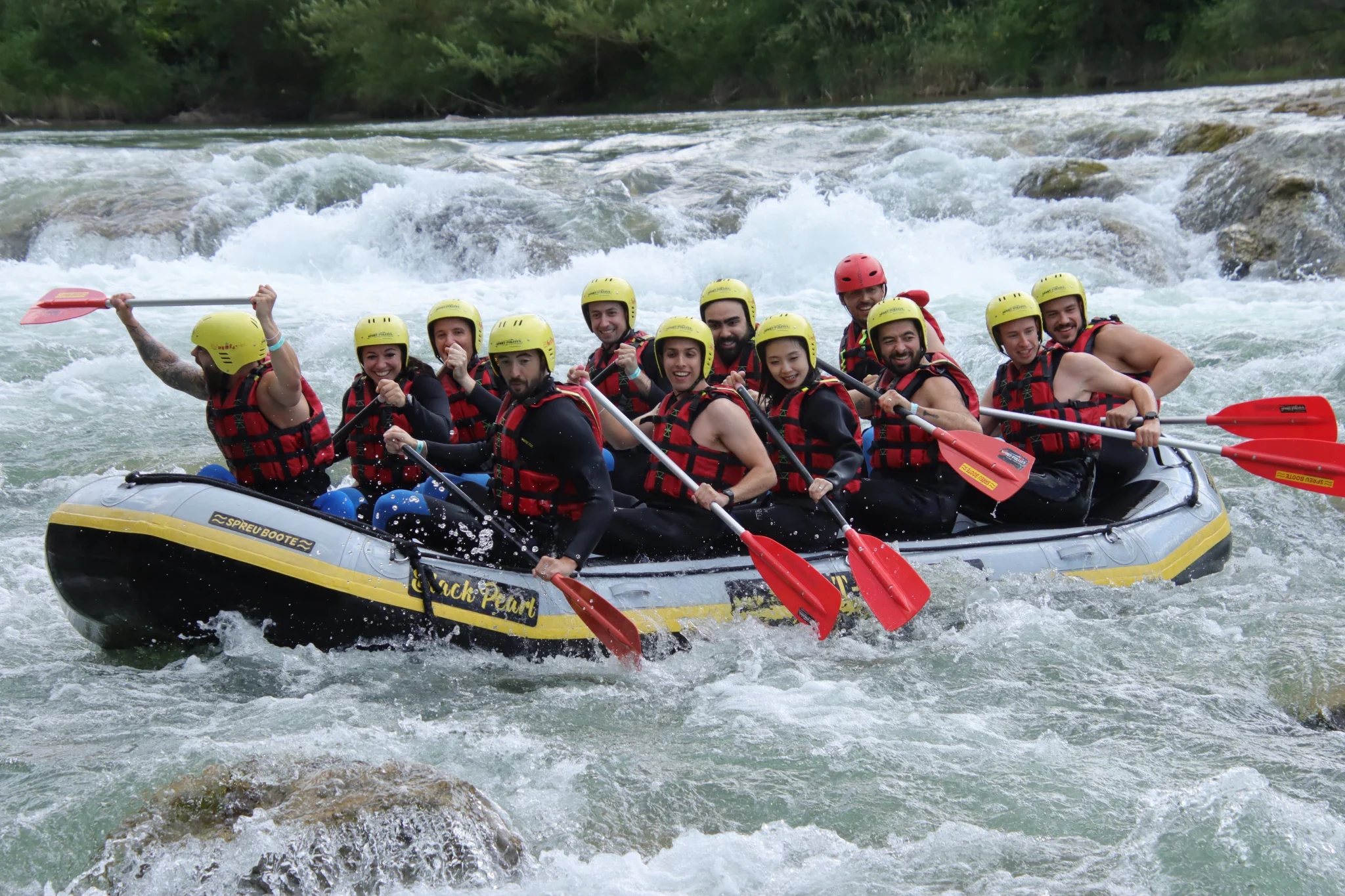 The Payroll Domain team white water rafting