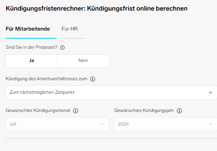 Online Kündigungsfristenrechner