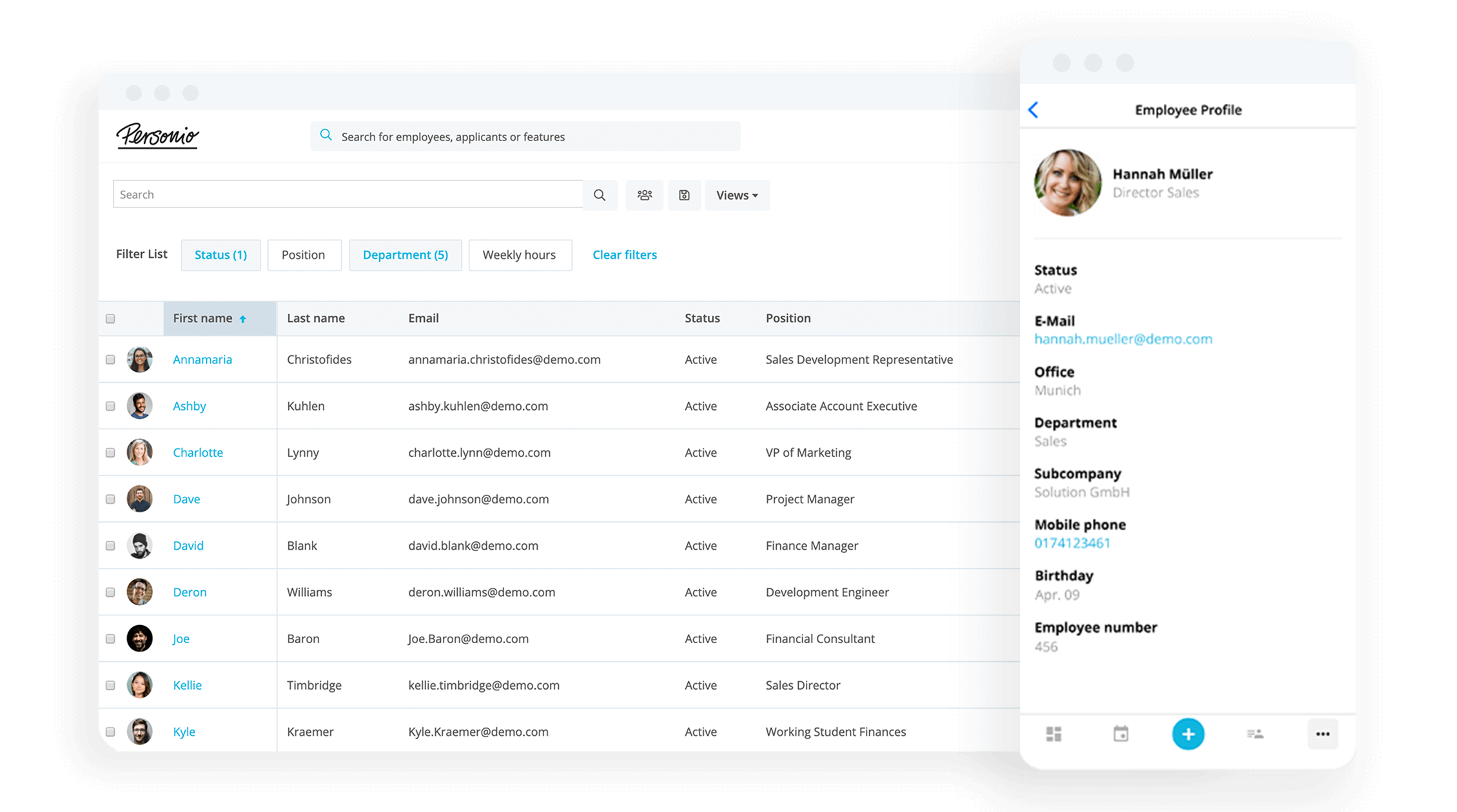 personio HRIS implementation employee data