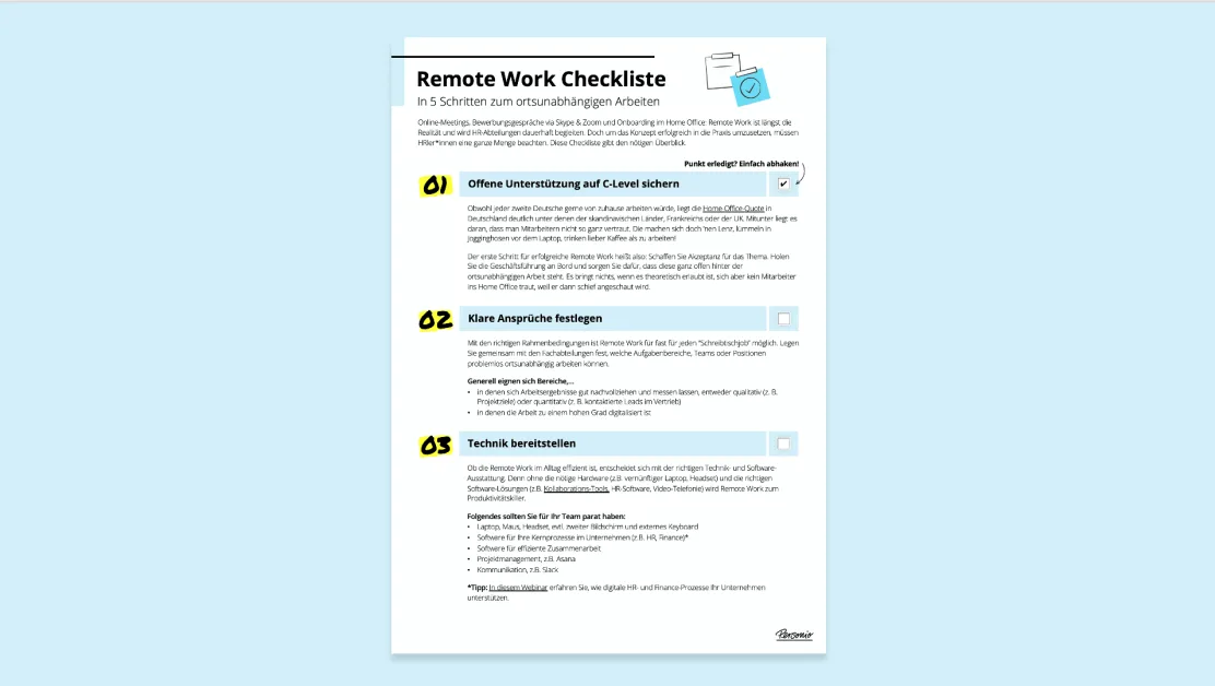Remote Work Checkliste