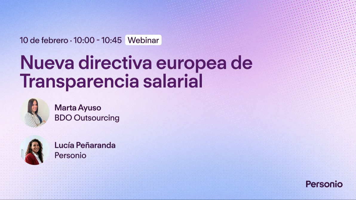 Webinar Nueva directiva europea de Transparencia salarial con Personio y BDO Outsourcing