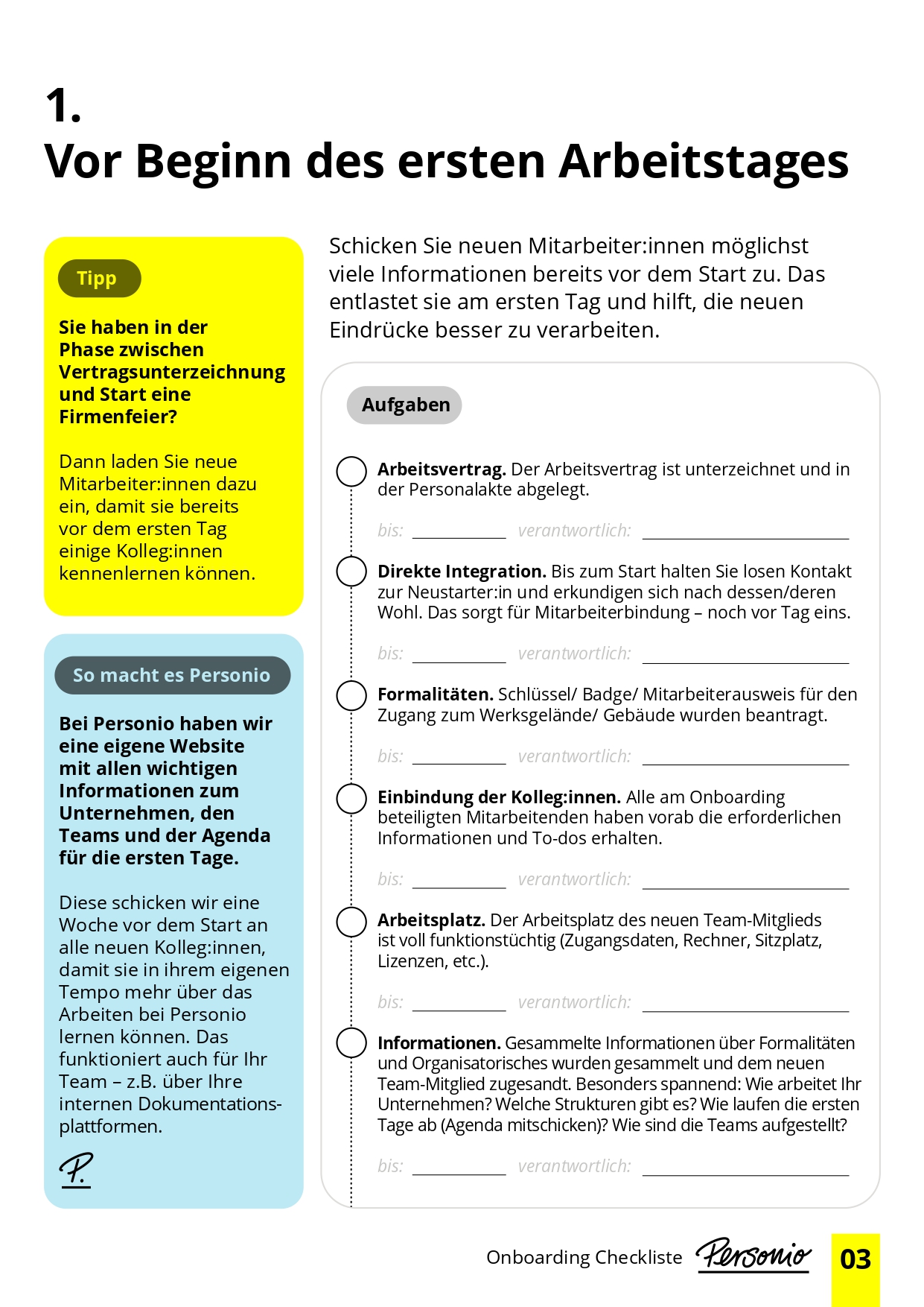 Preview Onboarding Checkliste