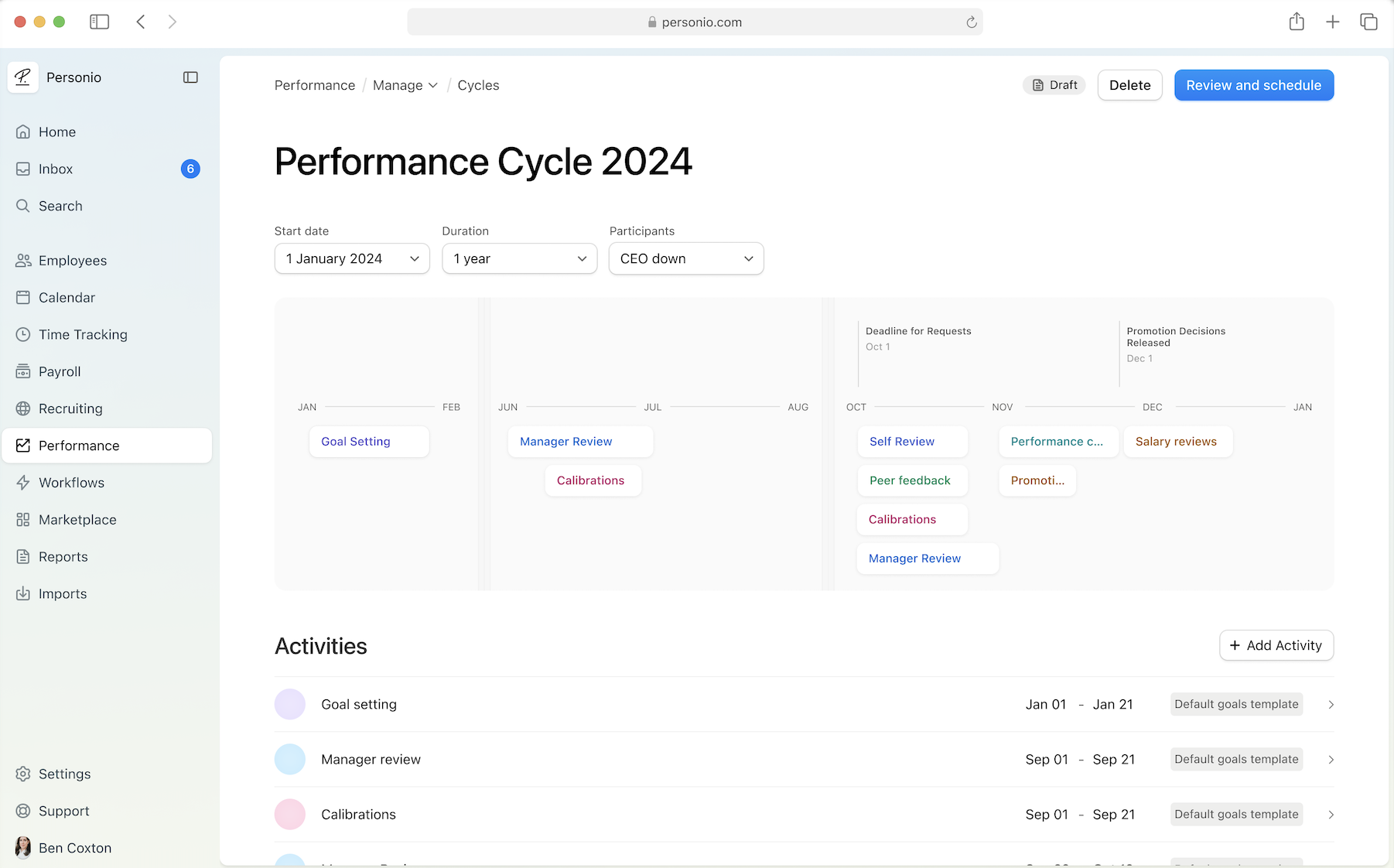 Personio Performance Redesign