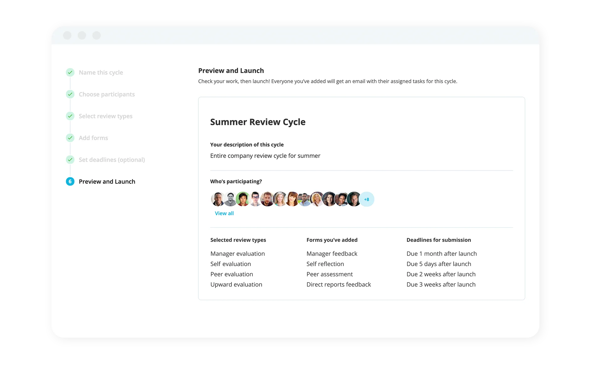 Personio performance appraisal cycle