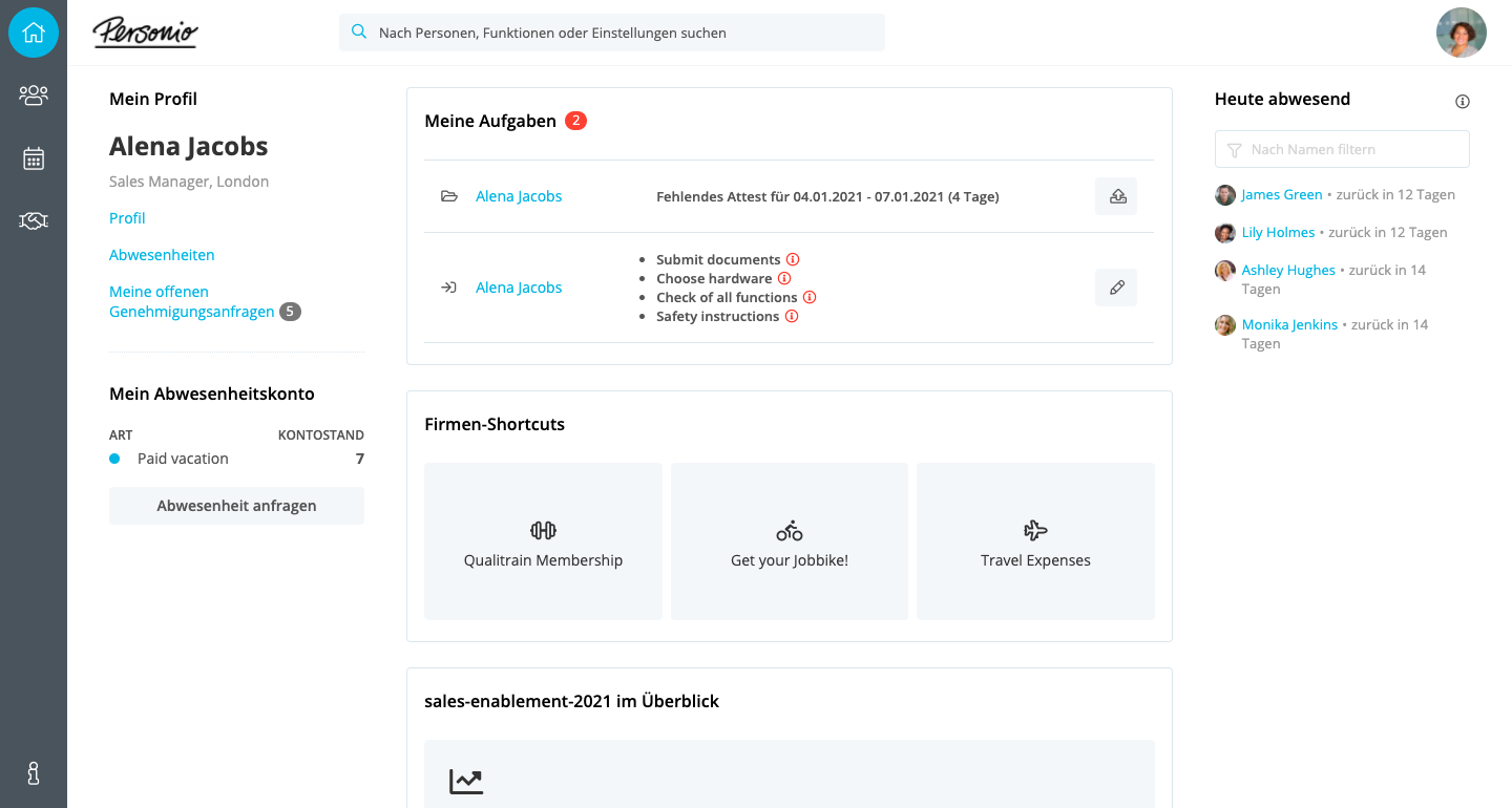 Mitarbeiter Dashboard