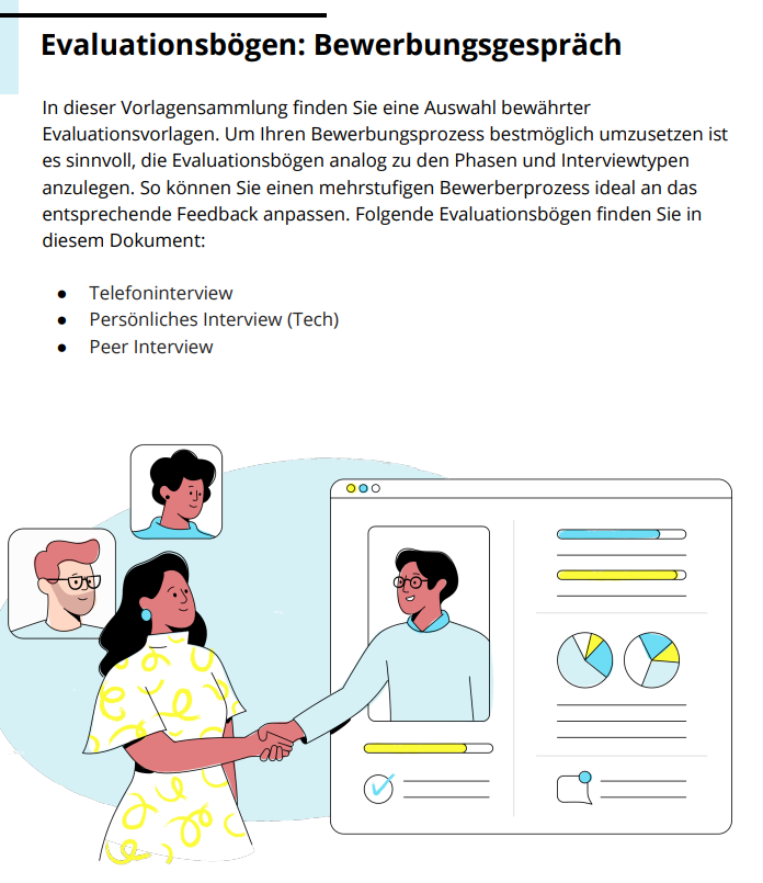 Auszug aus der Vorlage für Evaluationsbögen für Bewerbungsgespräche