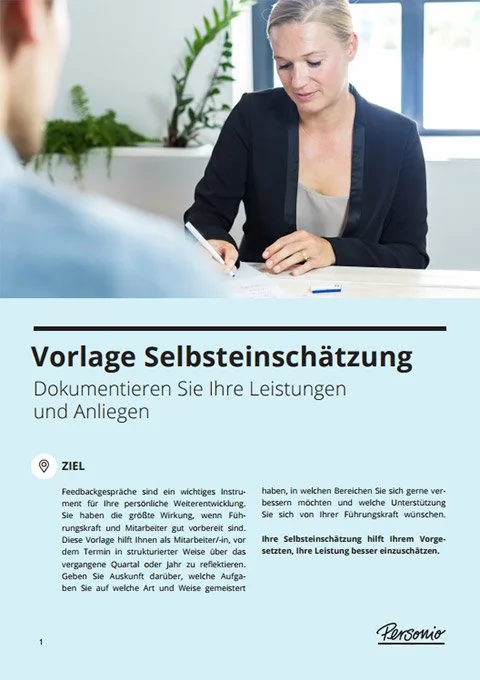 Vorlage Selbsteinschätzung Vorschau