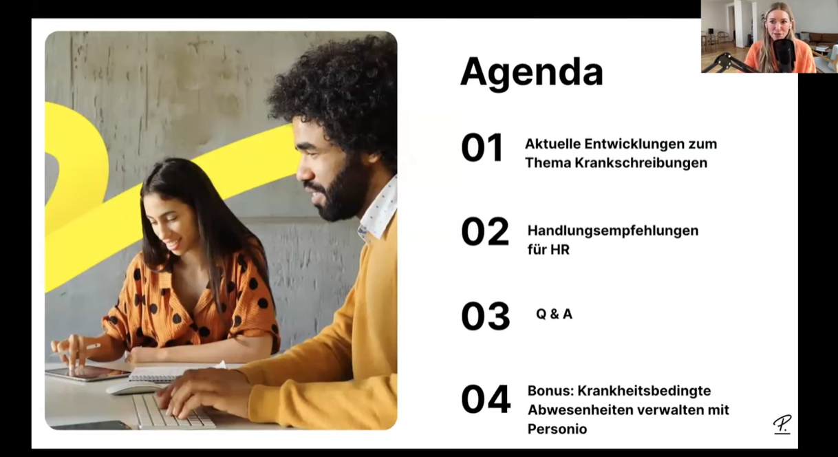 Agenda des Webinars zum Thema Krankschreibung und Krankmeldung 