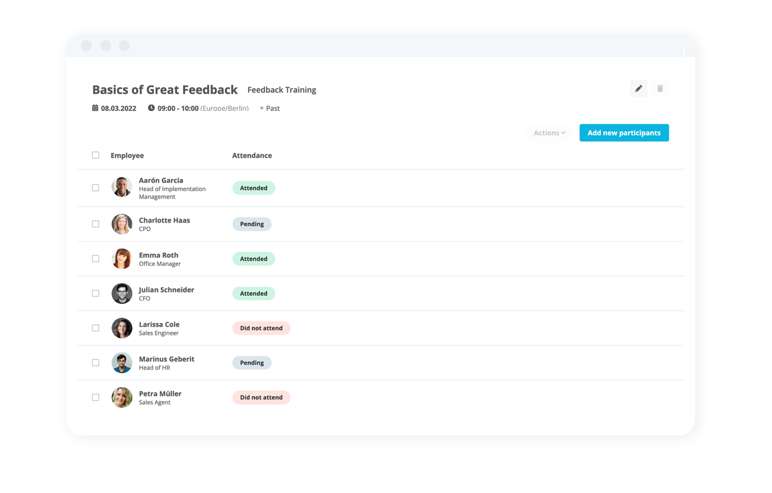 Training Management Training Attendance Tracking