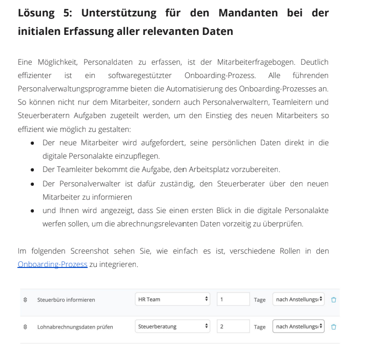 Auszug aus dem Steuerkanzlei Leitfaden für effiziente Lohnbuchhaltung mit der Personio HR-Software