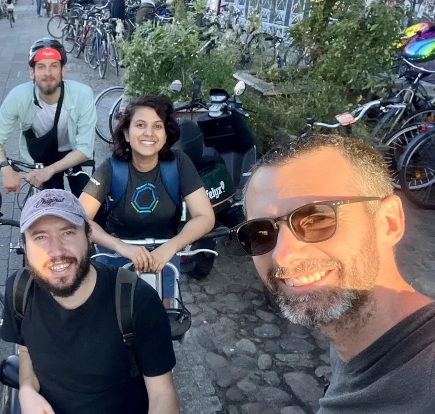 Conversations team biking together